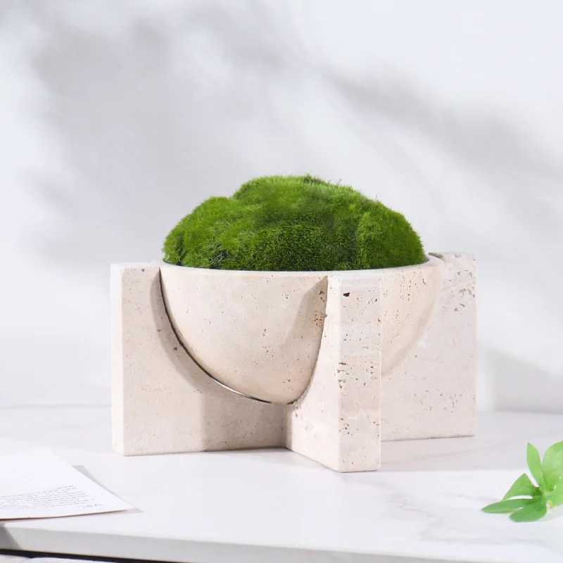 Natural Marble Stone Flower Po - Aloe Vera Pot ulasan dan harga