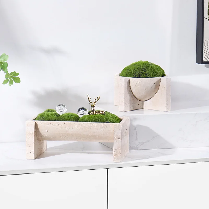 Natural Marble Stone Flower Po - Aloe Vera Pot ulasan dan harga