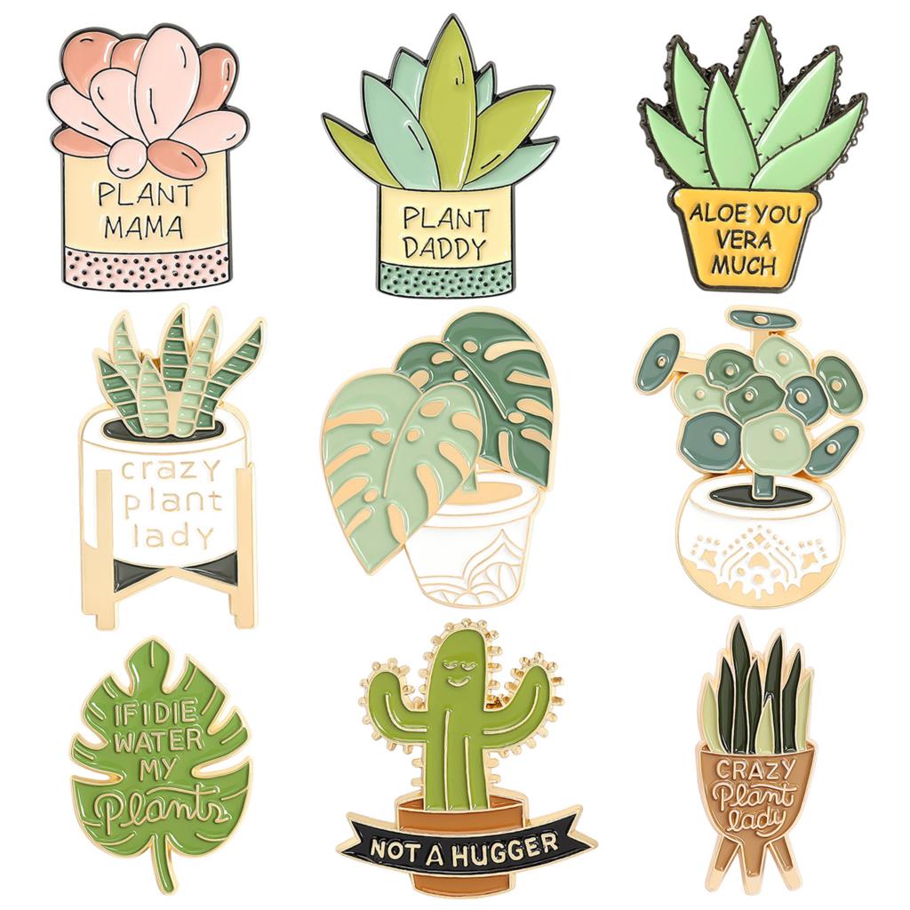 Potted Plant Brooch Monstera A - Aloe Vera Pot ulasan dan harga
