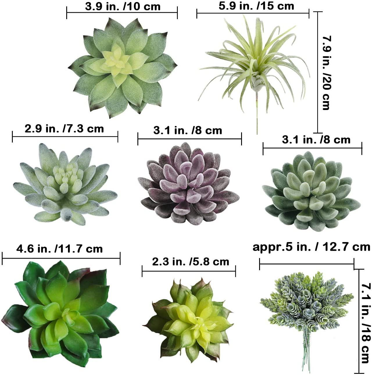 15 Pack Assorted Artificial Su - Echeveria Succulent ulasan dan harga